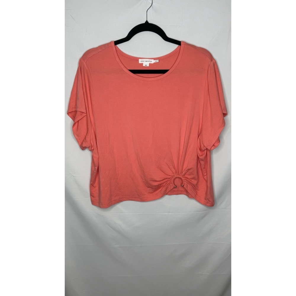 Good American Coral Gathered Hem Top 4XL Plus Stretch NWOT